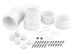 JConcepts Tribute - Monster Truck Wheels With Adapators - (2) - White