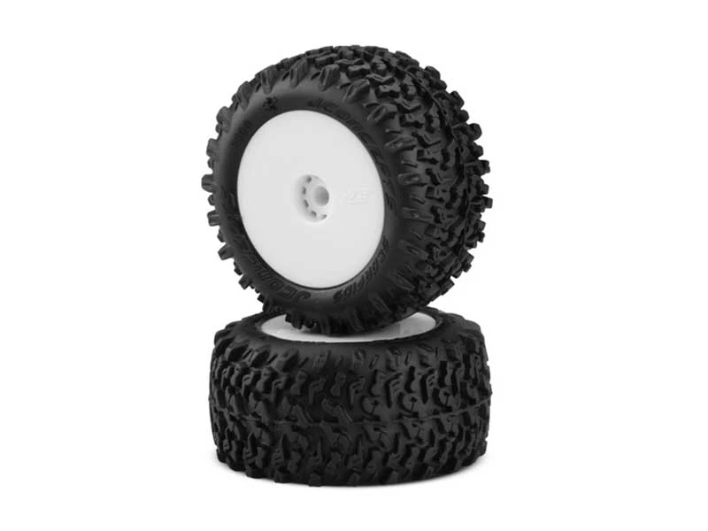 JConcepts Scorpios - Mini-T 2.0 - Green Compound Pre-Mounted On Wheels (2) - White 3 JConcepts Scorpios - Mini-T 2.0 - Green Compound Pre-Mounted On Wheels (2) - White