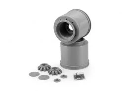 JConcepts Aggressor 2.6in X 3.8in 17mm Hex Monster Truck Wheel (Silver) (2)