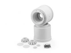 JConcepts Aggressor 2.6in X 3.8in 17mm Hex Monster Truck Wheel (White) (2)