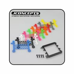 JConcepts B6.3 Carbon Logo/Cargo Net Battery Brace (Red)